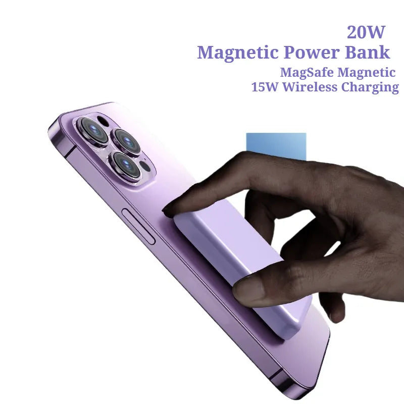 2025 New Ultra Thin Magsafe Mini Wireless Magnetic Power Bank Custom Logo Gift Version Portable Fast Charger for Iphone Android
